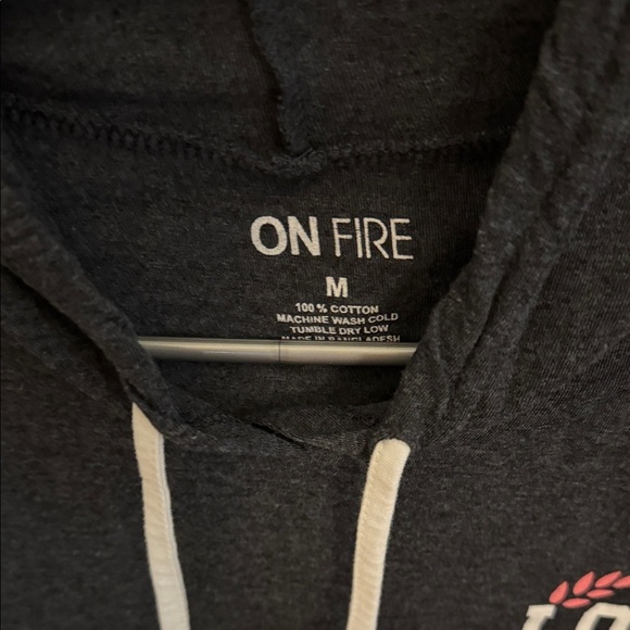 On Fire Love Charcoal and White Hoodie Sweater - Picture 3 of 4